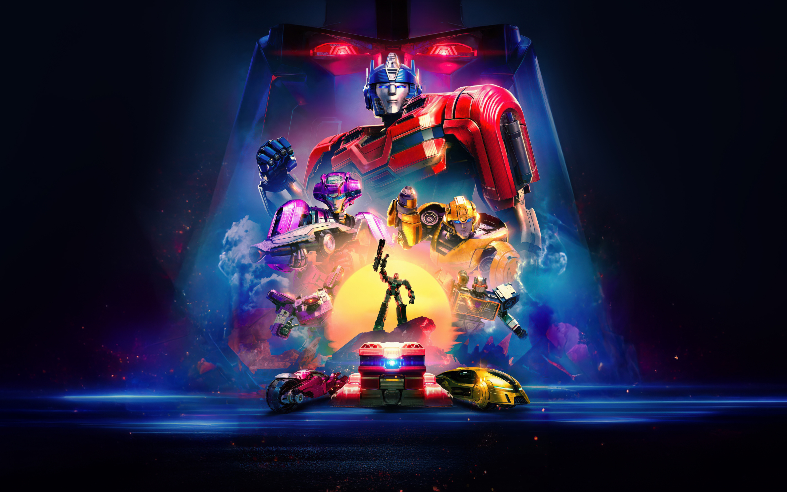 Яркий постер нового фильма Трансформеры: Начало, 2024