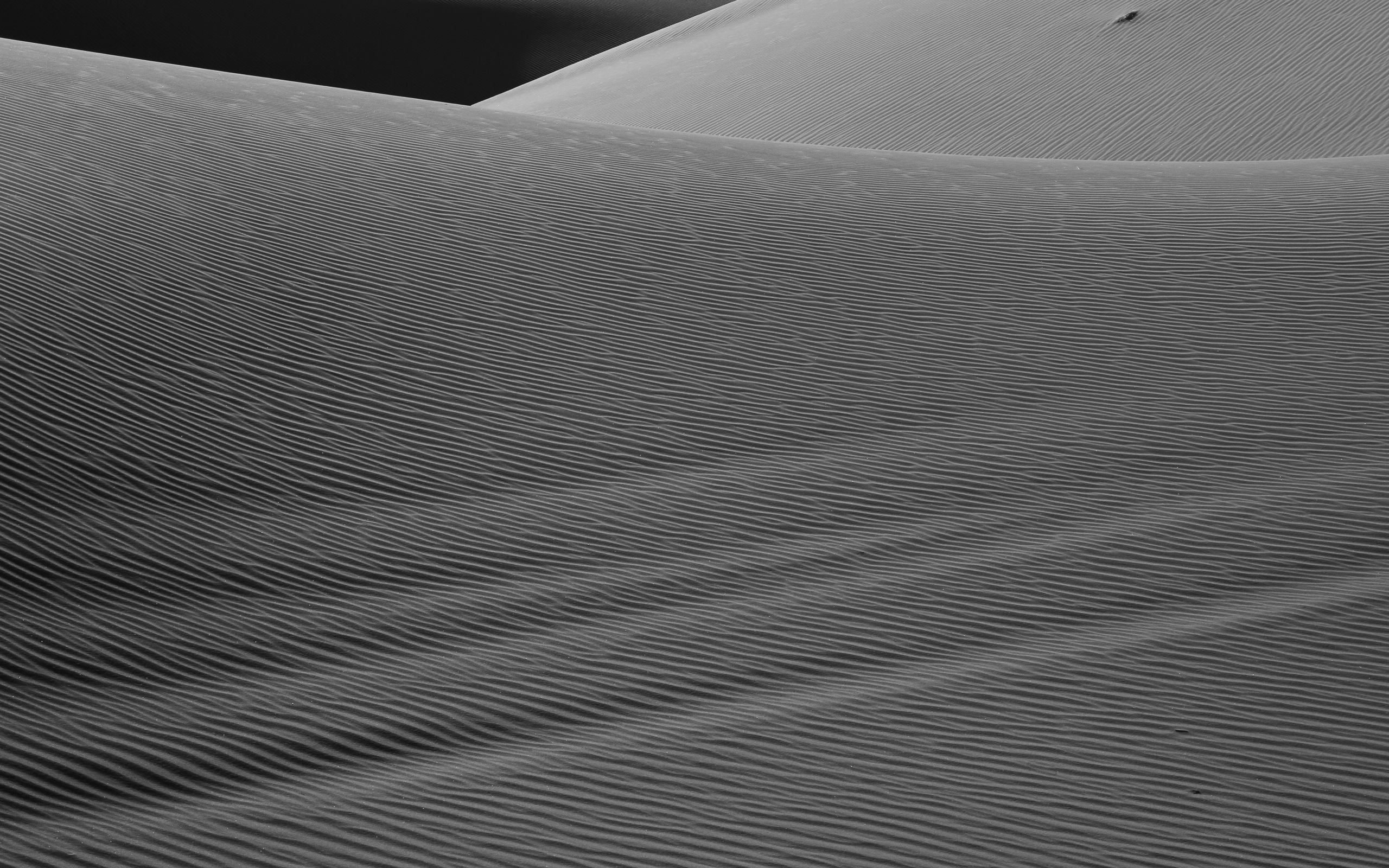 Волнистый песок в пустыне черно-белое фото