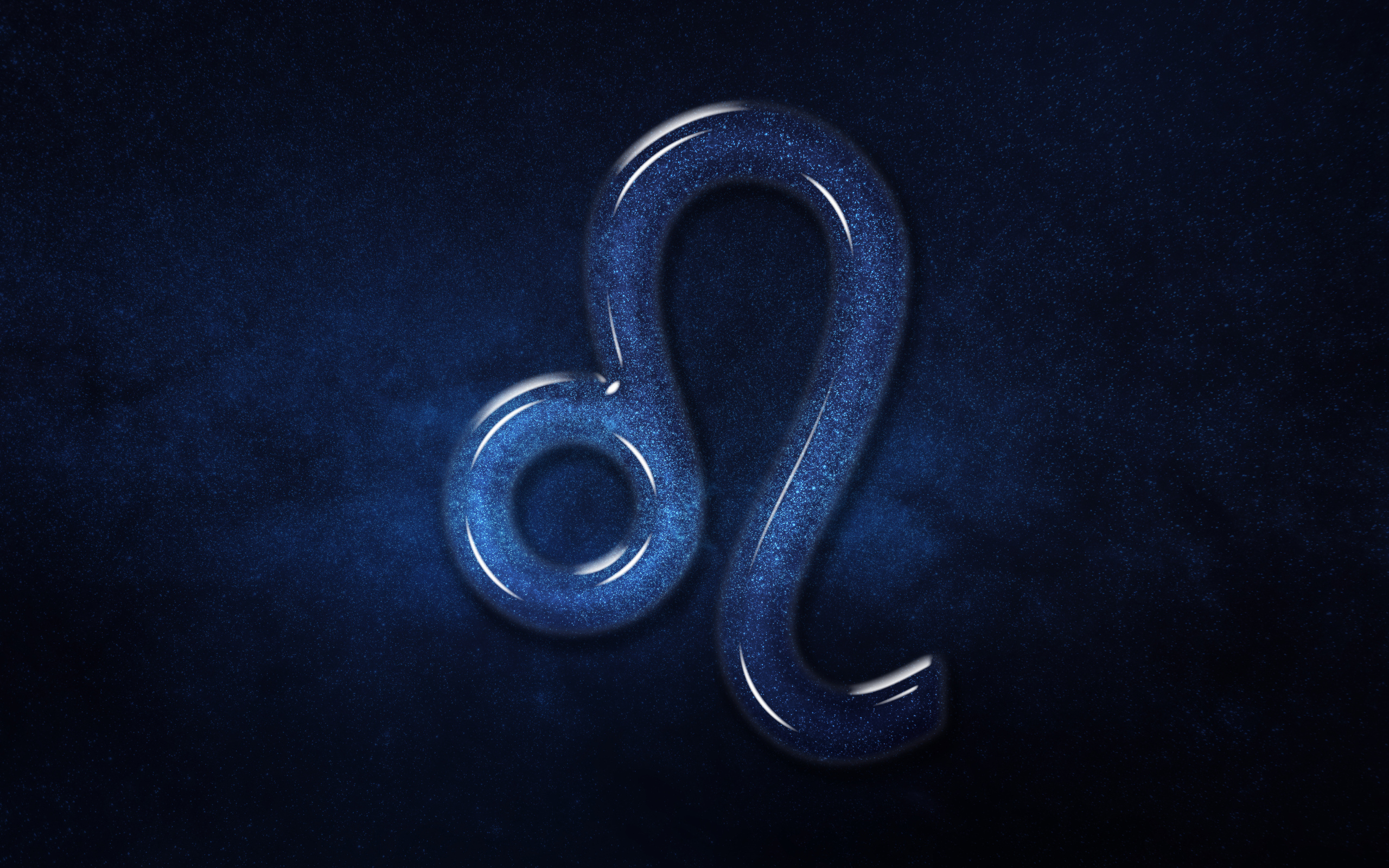 Синий блестящий знак зодиака лев