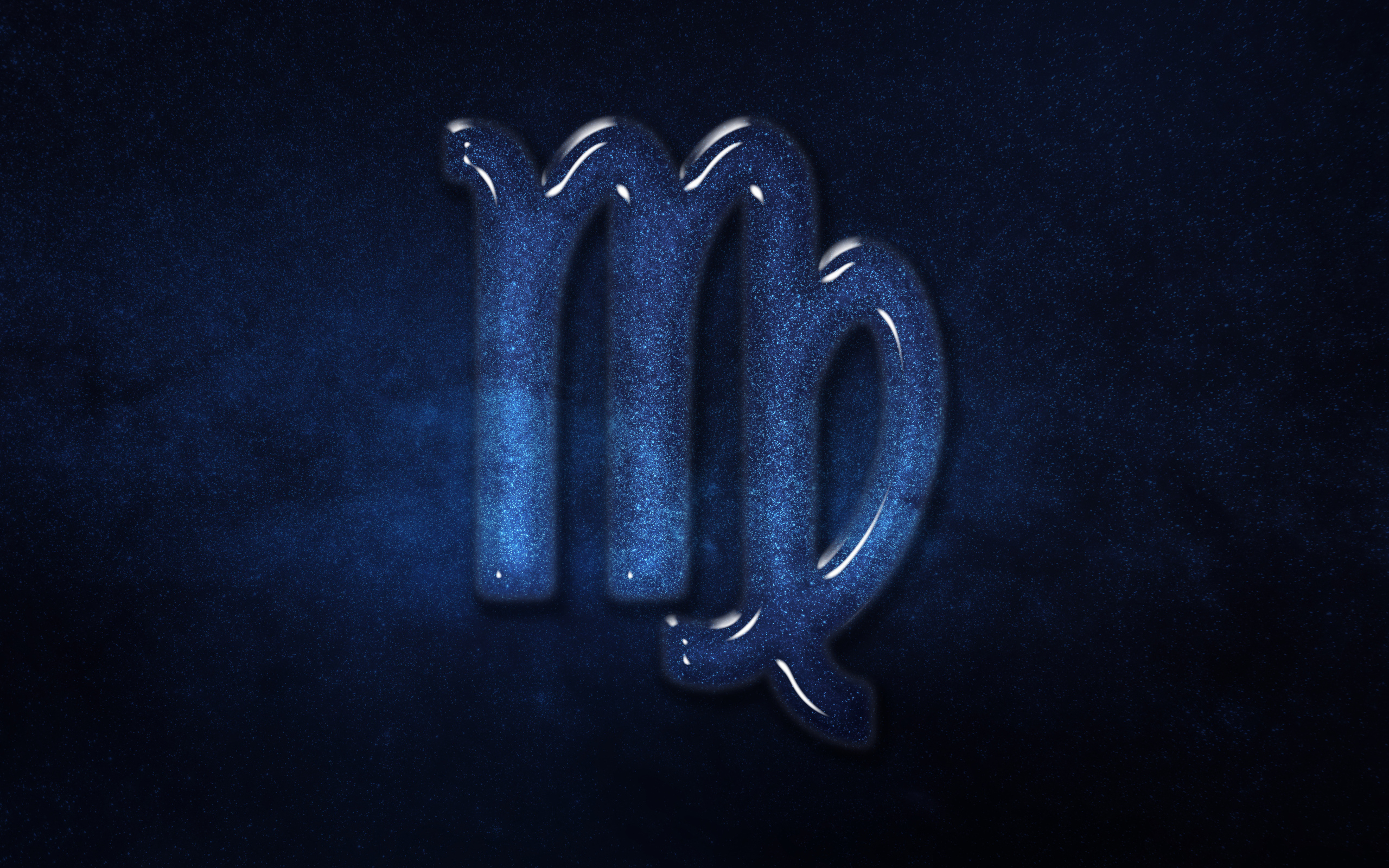 Синий блестящий знак зодиака  дева