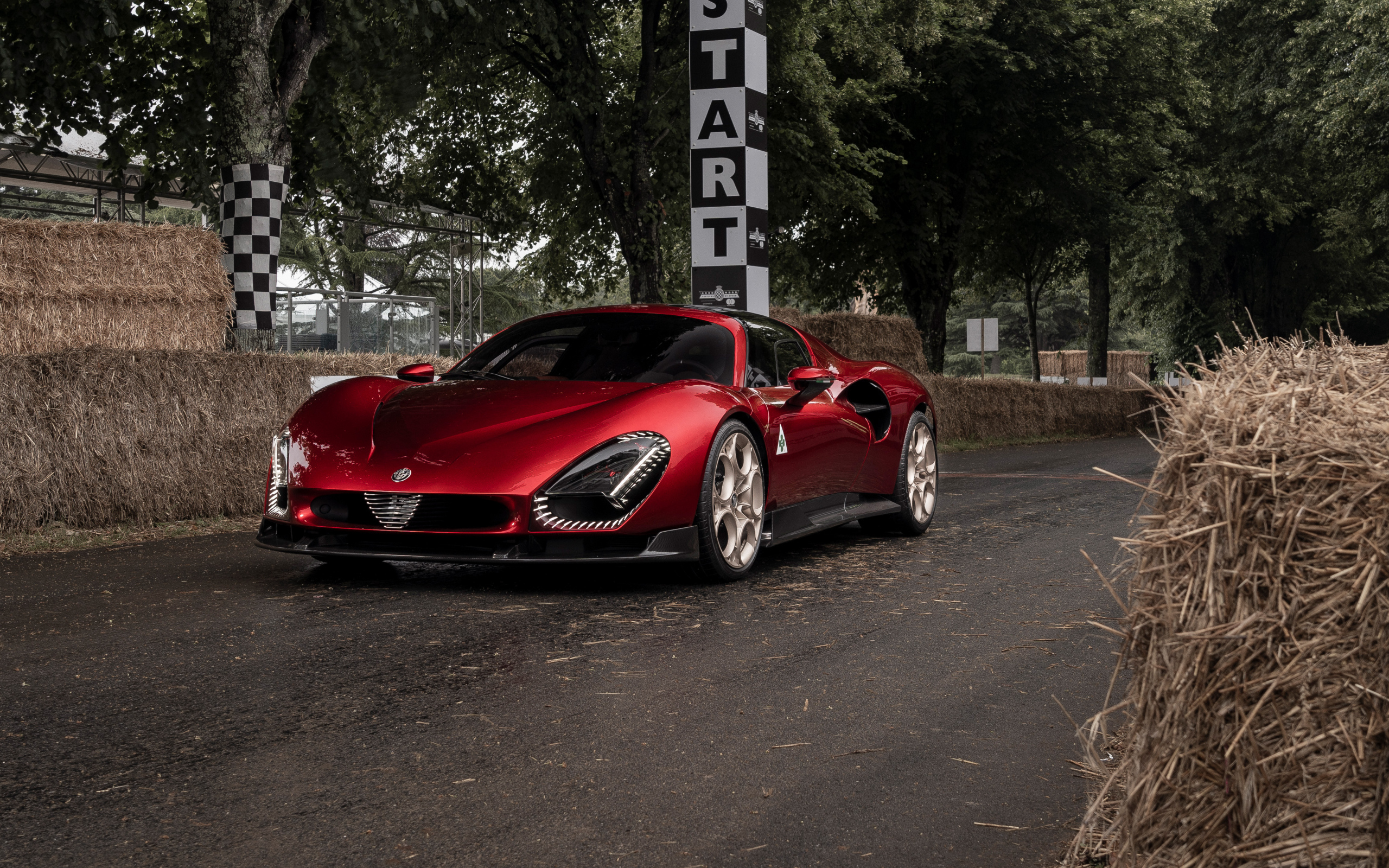 Красный автомобиль Alfa Romeo 33 Stradale