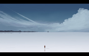 Alone on salt lake
