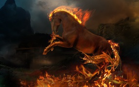 Fiery horse Pegasus