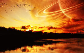 Невероятное небо над рекой