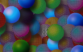 Multi-coloured balls