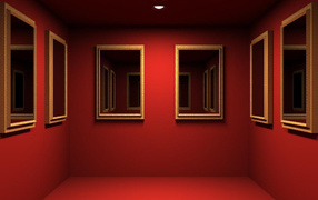Red mirrored room