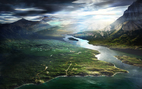 Речка 3D обои