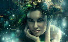 Девушка с венком в волосах