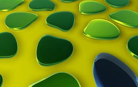 Капли зеленого металла