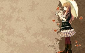 Красивая девушка с зонтиком