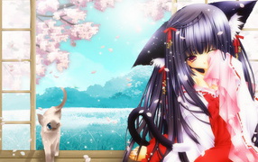 Девочка и кошка