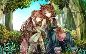 Девочки в лесу