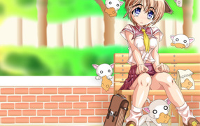 Девчонка и кошечки