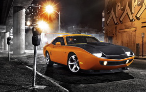 Dodge Challenger в ночи
