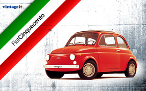 Fiat 500 винтажные обои