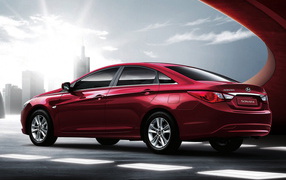 красный Хендай Соната 6 серии