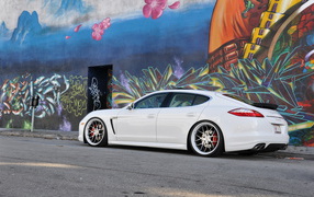 white Porsche Panamera