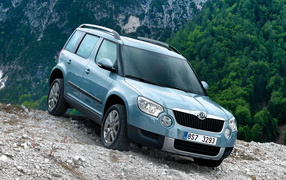 Шкода Йети вниз по склону