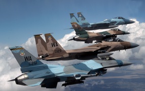 Истребители F18 и F16