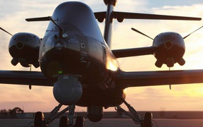 Самолет на взлетной полосе