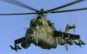 The military helicopter