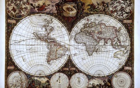 Старинная карта мира