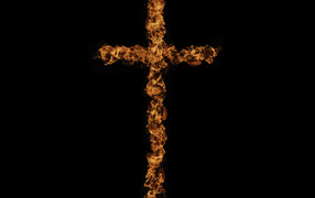Flaming fiery cross