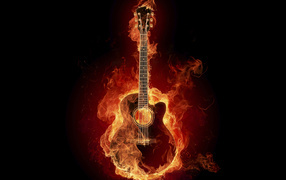 Guitar is on fire