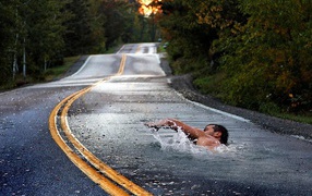 Заплыв по дороге