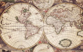 World Map with engravings
