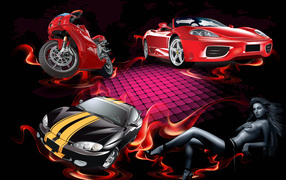 Автомобили и девушка