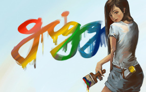 Девушка с красками