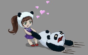 Girl with panda