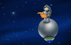 Человек на спутнике