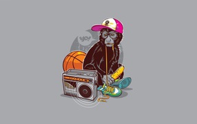 Monkey with a tape recorder