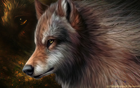 Рисованный волк