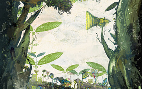 Рисованные цветы