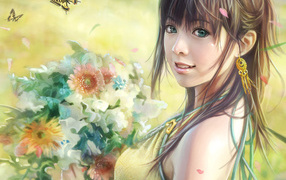 Девушка с цветами