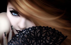 Девушка с веером