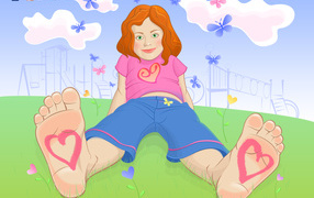 Девченка с красными волосами