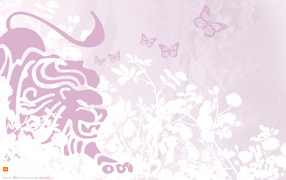 Лев и бабочки