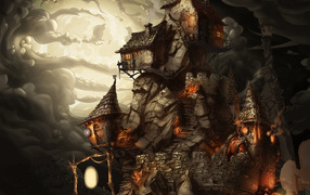 Домики на вершине скалы