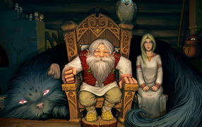 В избе собрались