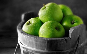 Pail with apples