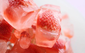 Strawberry in ice