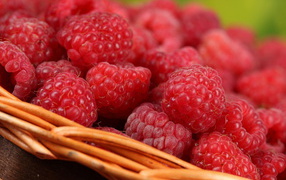 Сладкая малина в корзине