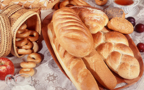 White bread and French pastries