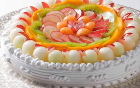 Air cake with fruit