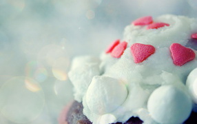 Пирожное с сердечками