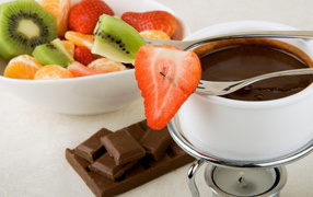 Горячий шоколад с фруктами